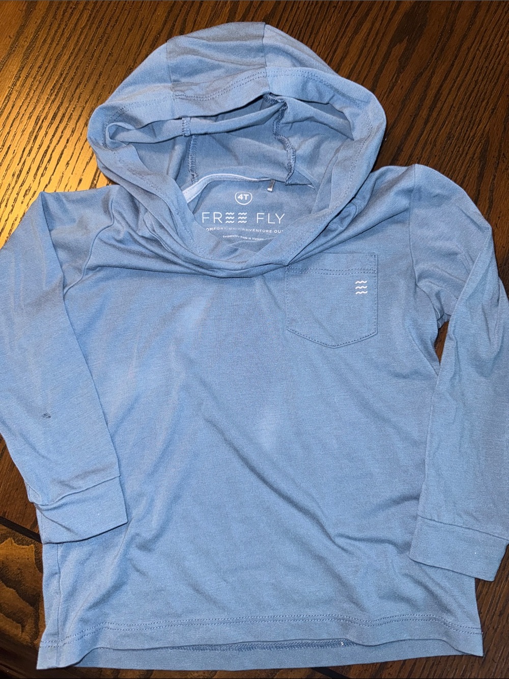 Free Fly Apparel Dark Blue Kids Bamboo Hooded Long Sleeve Shirt 4T